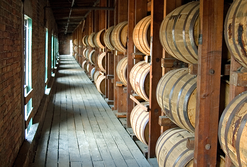 Uno de los almacenes de la destilería. Foto: Buffalo Trace.